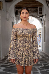 Anemos Short Dress Zebra print