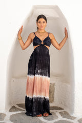 Muse Dress Tie Dye Black-Pink