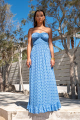 Paleria Long Dress Aztec Sky Blue