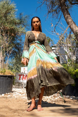 Trumpet Dress Tie Dye Current Khaki