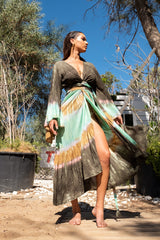 Trumpet Dress Tie Dye Current Khaki