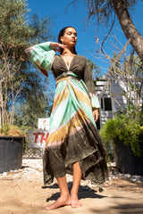 Trumpet Dress Tie Dye Current Khaki