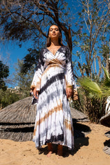 Trumpet Dress Tie Dye Rainbow Black