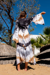 Trumpet Dress Tie Dye Rainbow Black