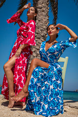 Elegance Dress Rose Print