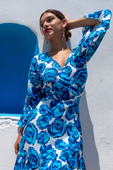 Elegance Dress Short Rose Print