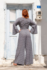 Ocean Jumpsuit in Aztec print