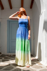 Luna Dress Tie Dye Blue