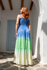 Luna Dress Tie Dye Blue