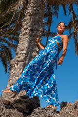 Mykonos Dress Rose Print