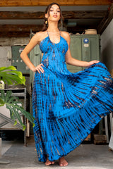 Mykonos Dress Striped Tie Dye