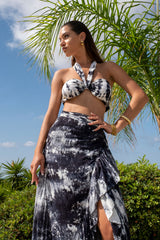 Wrap Skirt Smoke Tie Dye