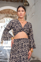 Paola Top New* Feather Print