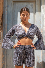 Paola Top Zebra Print in Grey