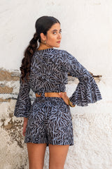 Paola Top Zebra Print in Grey