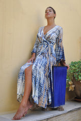 Trumpet Dress Striped Tie Dye