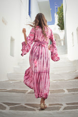 Trumpet Dress Striped Tie Dye