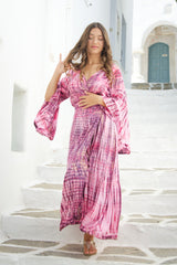 Trumpet Dress Striped Tie Dye