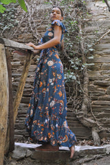 Wrap Dress Kipas Print