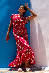 Wrap Dress Rose Print