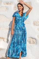 Wrap Dress Striped Tie Dye