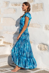 Wrap Dress Striped Tie Dye