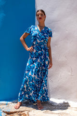 Wrap Dress Rose Print