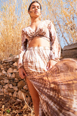 Wrap Top Gold Tie Dye