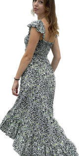 Seamist Dress Leaf Print