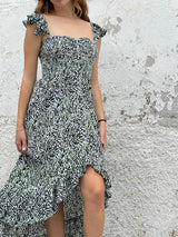 Seamist Dress Leaf Print