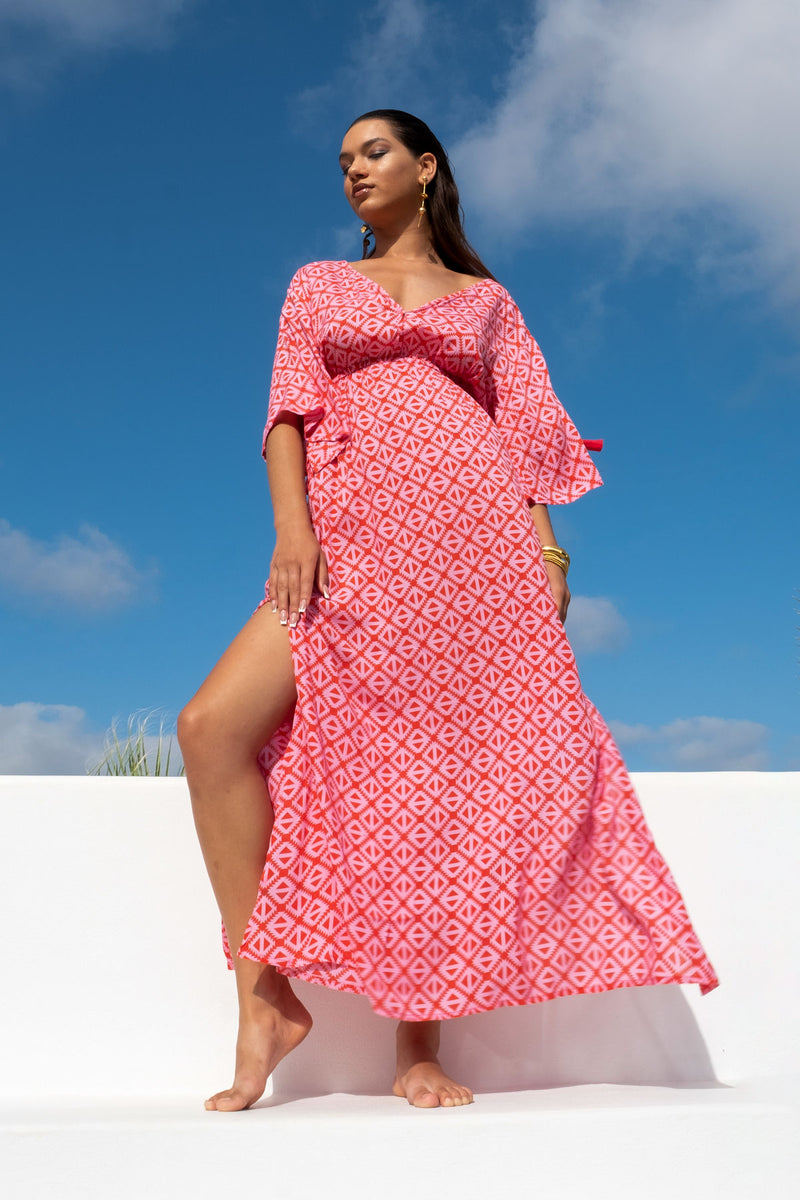 pink aztec dress Monteau Pink Black White Aztec Design Sleeveless Lined Mini Dress XS