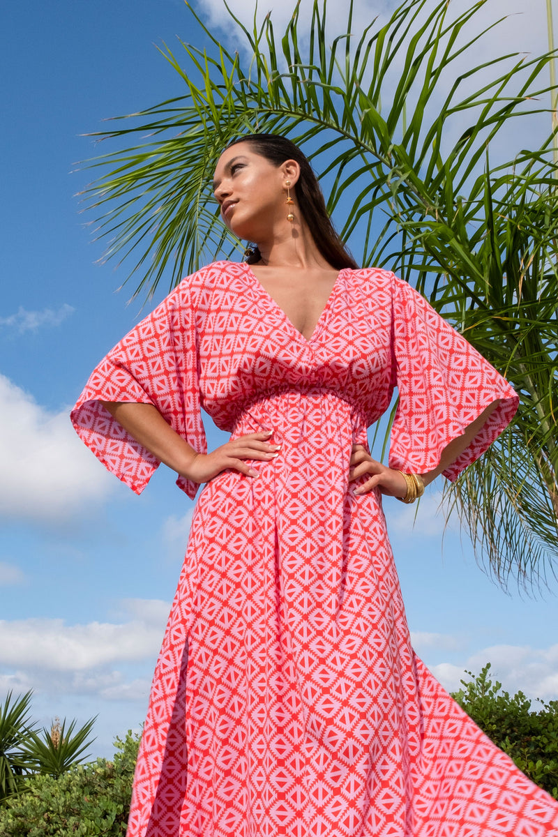 aztec pink dress Mink Pink Eastern Aztec Pink Print Maxi Dress