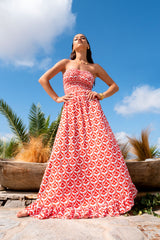 Paleria Long Dress Lotus Red