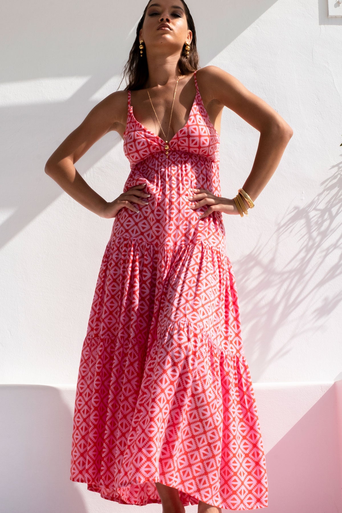 pink safari thea maxi dress Long Aztec – Voila summer fashion Ai offering both structure and Lilac Sheath Dress, Purple Size:M/10