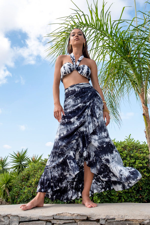 Wrap Skirt Smoke Tie Dye