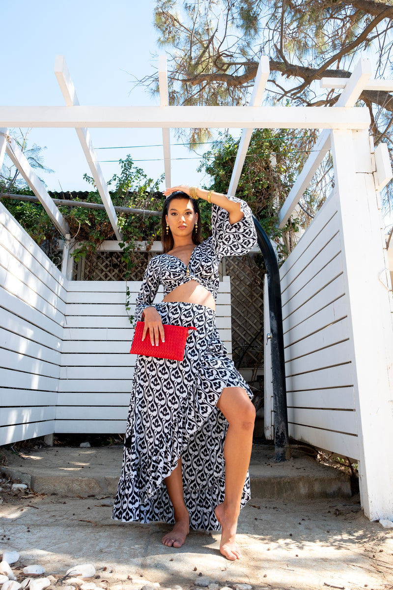 The Wrap Skirt Lotus Black