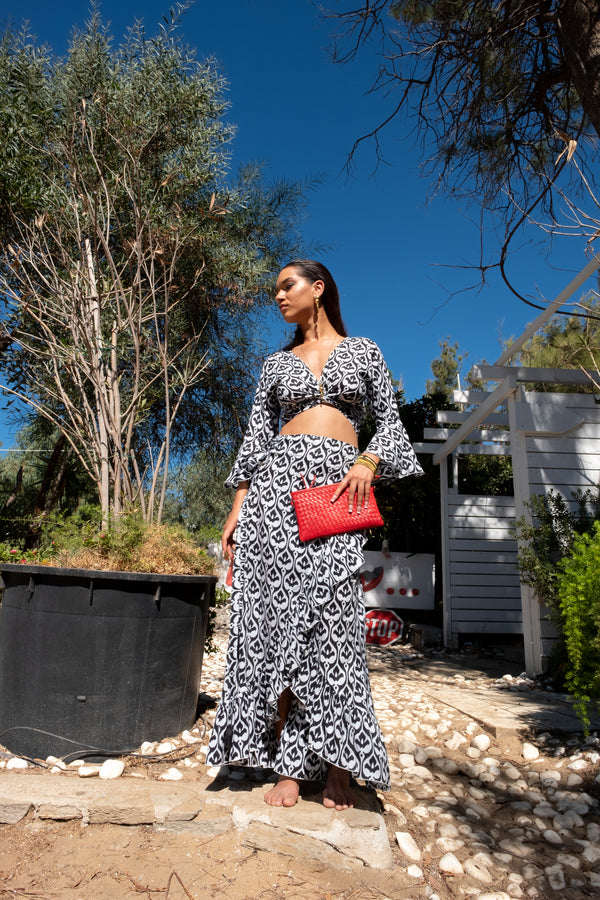 The Wrap Skirt Lotus Black