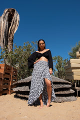 The Wrap Skirt Lotus Black