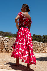 Windblown Dress Rose Print